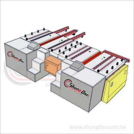 Carrinho de Troca Rápida Automática de Moldes - Carrinho de Estações Duplas - Shung Dar - Carrinho de Troca Rápida Automática de Moldes - CAR2 Carrinho de Estação Dupla